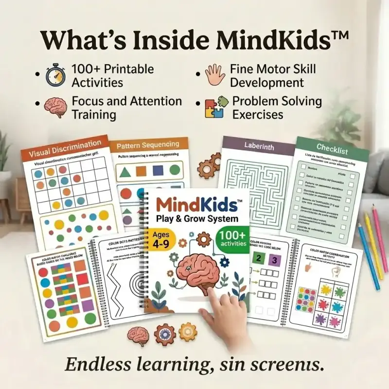 What is inside the MindKids Play and Grow system