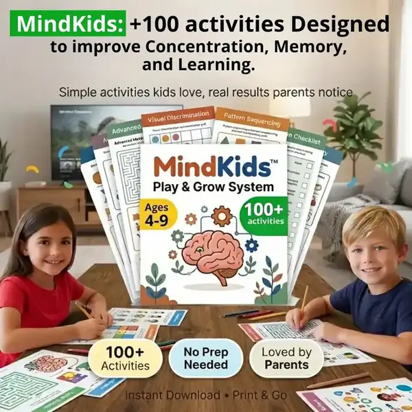 MindKids printable activity kit for kids ages 4 to 9